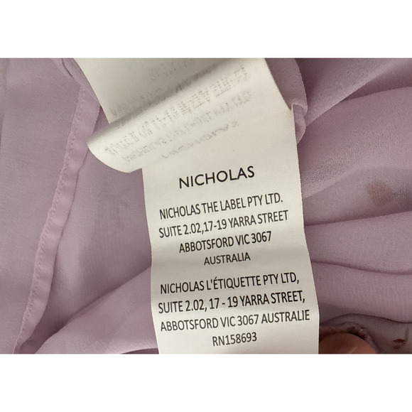 Nicholas $698 Sz 18 Pink 100 Silk Drape Sheath Dress Ruched Plunge Asymmetrical - Picture 11 of 12